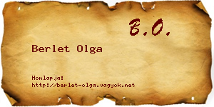 Berlet Olga névjegykártya